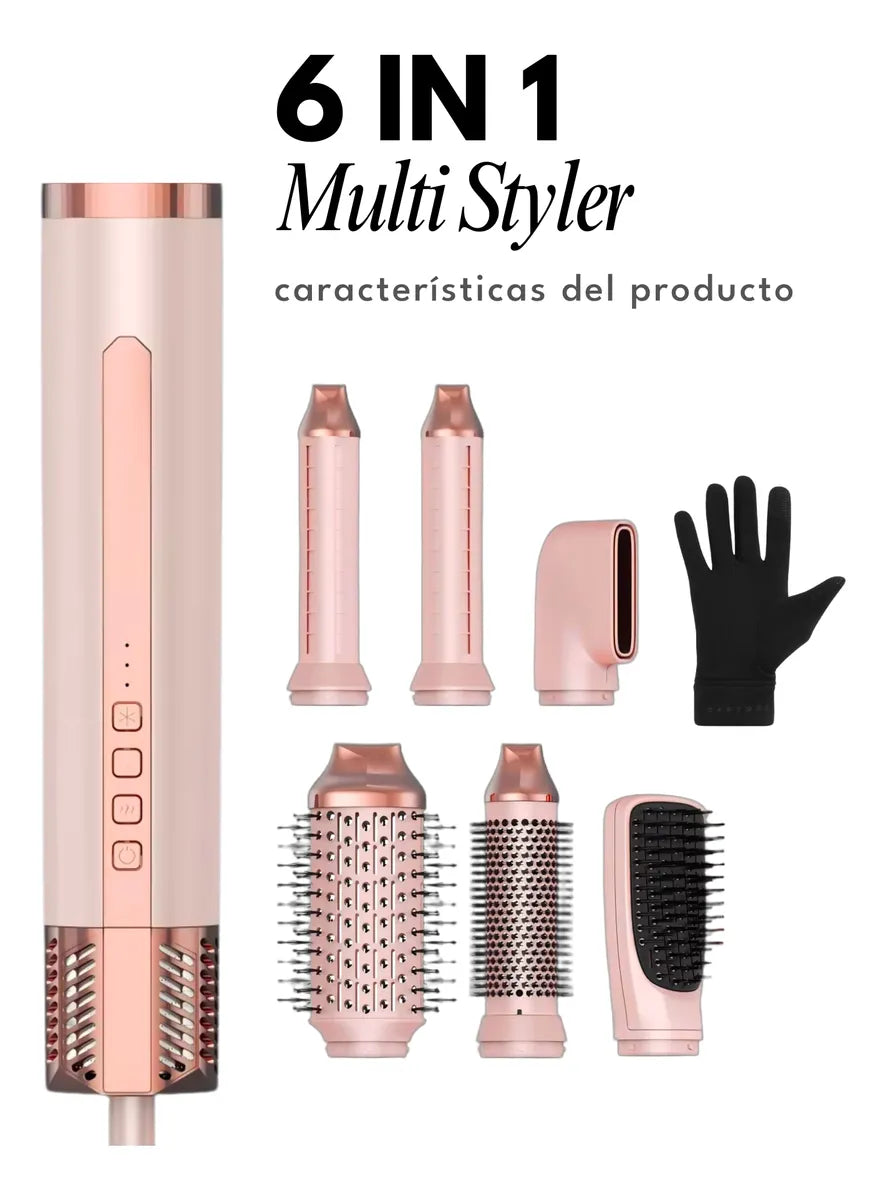 Multi Styler 6 En 1 Secador Y Estilizador De Cabello Rosa Claro