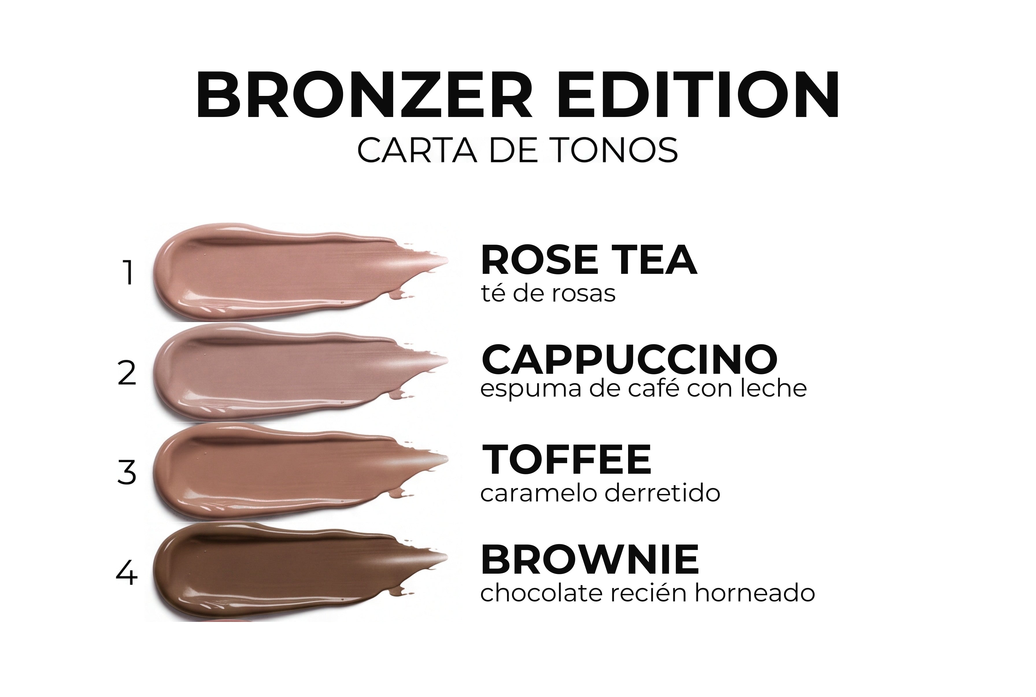 Carta de tonos Blush Balm Bronzer Edition ANIMUS LAB, del mas claro al mas profundo