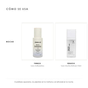Cómo se usa el Kit Esenciales de ÁNIMUS Lab. noche: Suero Multipéptidos, Suero Triactive Retinoid + NAD.